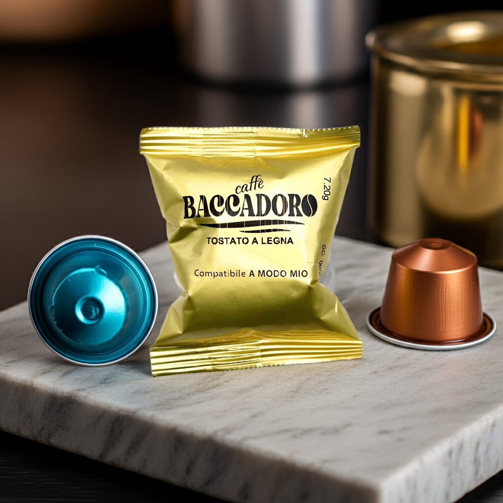 Café torréfié au feu de bois - 100 Capsules compatibles avec les machines Lavazza® A Modo Mio® à usage domestique